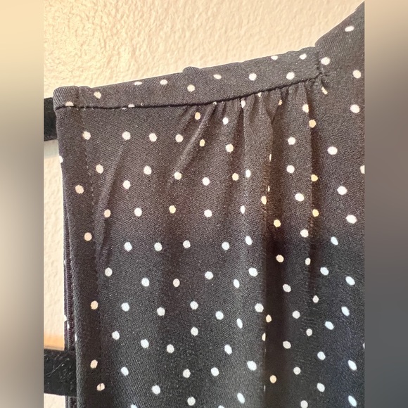 Liz Claiborne Wrap Front V Neck Polka Dot Blouse - Picture 6 of 6